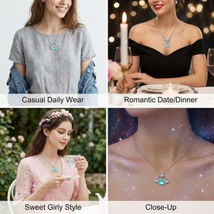 Collar delicado con signo del zodíaco para mujer, colgante de piedra lunar brillante y circonita cúbica, cadena de clavícula de cobre, personalizado, para uso diario y fiestas, al por mayor - Product Image 3