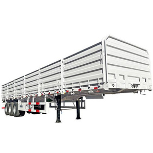 Semi-remorque plateau robuste 28T pour matériel lourd, avec flancs en acier, 3 essieux, dimensions 7600+1310+1310 mm - Product Image 3