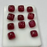 Pierres de rubis naturelles de haute qualité remplies de verre en forme de sucre en calibre, pierres précieuses de rubis remplies de verre