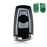 Clé intelligente BMW à 3 boutons 434Mhz PCF7945 avec puce électrique CAS4 FEM FCCID KR55WK49863 pour clés de véhicule - Couleur noire