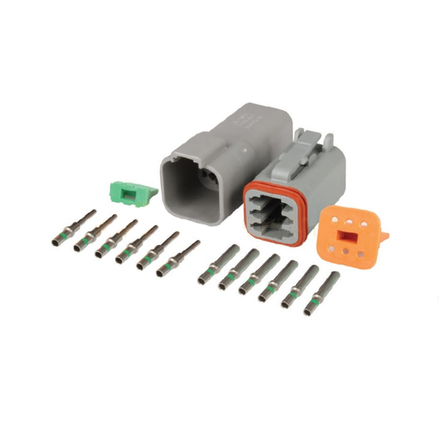 DT Solid Brass Connector Kit 6-Pin Gray Deutsch Connector with Male/Female Terminal Contact 6P DT Connector