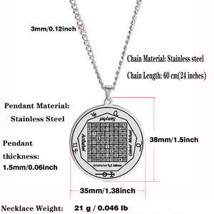 HLSS488 SYMBOLES MAGIQUES CARRÉS LUNE The <span class=keywords><strong>Tabula</strong></span> Lunae Sigils of Angels Demons Talisman Collier pendentif en acier inoxydable découpé au laser - Product Image 3