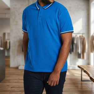 Chemise de golf pour homme, bleu royal, 3 boutons, ultra douce, respirante, écologique, anti-rides, séchage rapide, décontractée, pour l'entraînement, la course à pied, grande taille - Product Image 2