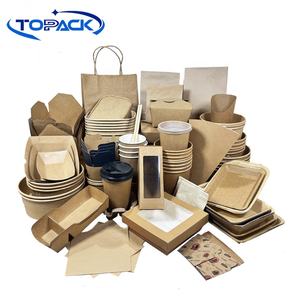 Tek kullanımlık paket hızlı gıda Kraft kağıt öğle yemeği gitmek için pencere ile yemek kabı kağıt salata kutuları - Product Image 6