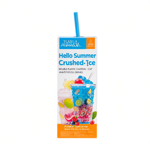 Hello Summer Crushed Ice <b>Cup</b> Portable Plastic Tumbler <b>With</b> Fruit Design And <b>Straw</b> For <b>Cold</b> Drinks - Product Image 2