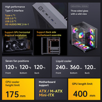 SNOWMAN 2025 Nuevo diseño CS015 Pro Estuche de PC espacioso de alto flujo de aire con vidrio templado de vista completa para ATX / Mini-ITX