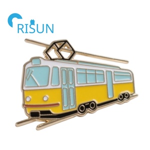 Épingle d'étiquette de train pour moteurs à vapeur en métal Insigne ferroviaire Trolleybus Tramway Pinback Épingle d'attache Épingles d'émail de voie de train personnalisées - Product Image 3