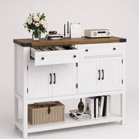 Meilleure Vente : Console de Bar à Café Moderne Style Ferme, 2 Tiroirs, 71 Pouces de Long, Panneau de Bois, pour Salon et Hôtel