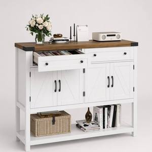 Meilleure Vente - Table <span class=keywords><strong>Console</strong></span> de <span class=keywords><strong>Bar</strong></span> à Café Moderne Style Ferme, 2 Tiroirs, 71 Pouces de Long, Panneau en Bois, pour Salon et Hôtel - Product Image 4