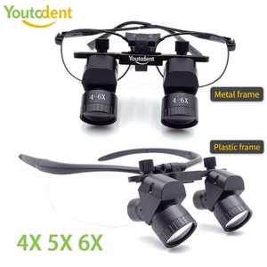 Ergo Loupe 4X 5X <span class=keywords><strong>6X</strong></span> Verstelbare Tandheelkundige Binoculaire Vergrootglazen 5W Medische Koplamp Lithium Batterij 320-450mm - Product Image 1