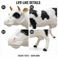 Figurine de vache réaliste en PVC écologique, blanc-noir, 40x12.5x23cm, jouet éducatif pour enfants, décoration de bureau, éducatif, 3 ans et plus