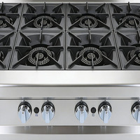 Cuisinière à gaz commerciale de table à 8 brûleurs robuste pour restaurant et restauration pour camion de nourriture