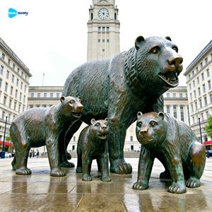 Grande Scultura Moderna Personalizzata di Orso <span class=keywords><strong>Grizzly</strong></span> in Bronzo Nero per Decorazione Esterna di Casa e Parco - Product Image 4