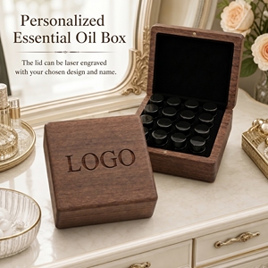 Caja de Almacenamiento de Aceites Esenciales de Madera de Vietnam, Estuche Rectangular Portátil de Nogal para Botellas de Aromaterapia de 1 ml - Product Image 3