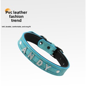 Nouvelle innovation personnalisée bricolage en cuir Pu <span class=keywords><strong>chat</strong></span> <span class=keywords><strong>collier</strong></span> cou anneau lettre diamant <span class=keywords><strong>collier</strong></span> chien <span class=keywords><strong>collier</strong></span> <span class=keywords><strong>collier</strong></span> pour animaux de compagnie - Product Image 3