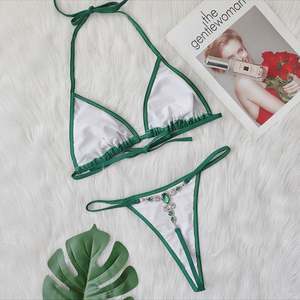 Maillot de bain personnalisé d'usine, bikini une pièce uni à pois, taille XL, maillot de bain brésilien pour femme - Product Image 1