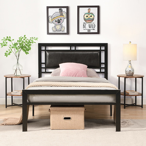 DB Modern Style DB Twin Metal Bed Frame Sistema resistente para muebles para el hogar Cómodo y elegante para cualquier dormitorio Disponible en negro - Product Image 2