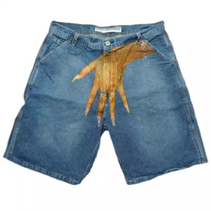 <span class=keywords><strong>Pantaloncini</strong></span> da ginnastica in Denim <span class=keywords><strong>blu</strong></span> <span class=keywords><strong>pantaloncini</strong></span> Hip Hop Y2K pantaloni da uomo Harajuku con stampa di <span class=keywords><strong>pantaloncini</strong></span> da <span class=keywords><strong>basket</strong></span> grafici retrò - Product Image 3