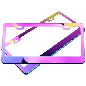 Porta <span class=keywords><strong>Targa</strong></span> <span class=keywords><strong>Auto</strong></span> in Acciaio Inox Blu Colorato, Standard Americano, Accessorio Decorativo per <span class=keywords><strong>Auto</strong></span> - Product Image 1