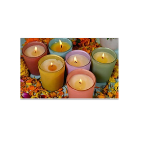 Premium Colorful Glass Votive <b>Candle</b> <b>Set</b> of 6 Scented Decorative <b>Candles</b> for Home Decor Events Weddings and <b>Gift</b> Giving - Product Image 2