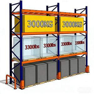 Estantería <span class=keywords><strong>de</strong></span> Almacenamiento <span class=keywords><strong>de</strong></span> Alta Resistencia con Capacidad <span class=keywords><strong>de</strong></span> 500 kg a 3000 kg, con Marco <span class=keywords><strong>de</strong></span> Soporte, <span class=keywords><strong>Vigas</strong></span> y Estantes para Almacén - Product Image 1
