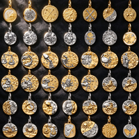 Nouveau Collier et Bracelet Pendentif Grande Médaille Douze Constellations Série ME en Argent 925, Breloque DIY, Bijoux de Luxe de Haute Qualité 2026