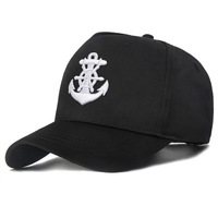 Casquette de baseball marine de haute qualité avec logo ancre en relief 3D, broderie en relief, casquette structurée style marin à fermeture snapback