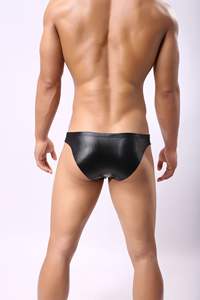 Europese Maten Sexy Heren Xl Lederen Slips Gebreid Ondergoed Met Logo Taille Performance Losse Broek Groothandel Jeugdcollectie - Product Image 2