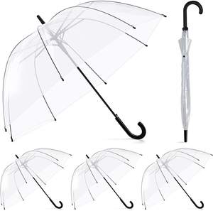 Grosir Pabrik Tiongkok Moq kecil Logo tahan angin kustom payung hujan wanita transparan gelembung jernih - Product Image 4
