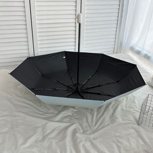 Parapluie automatique pliant en trois pour femme, dégradé, double usage, protection UV, en caoutchouc noir, pour les jours ensoleillés et la pluie - Product Image 4