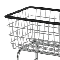 Panier à linge sale en fil de fer chromé avec roues et poteaux suspendus retirés