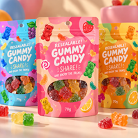 Sacs à bonbons personnalisés Packfortune, sachets d'emballage refermables en aluminium alimentaire avec fenêtre, en feuille de Mylar et plastique
