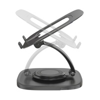 Supports en V en alliage d'aluminium robuste, réglables, rotatifs, ergonomiques, pour ordinateur portable, avec port de charge USB, pliables, pour tablettes
