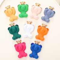 Nouveaux accessoires mignons en alliage électroplaqué, motifs couronne et petit ours, peints par pulvérisation, pour coques de téléphone, avec strass décoratifs