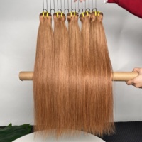 Cheveux humains vierges brésiliens de qualité 12A # 35 mèches de cheveux humains bruns roux lisses avec cuticules alignées, extensions de cheveux naturels