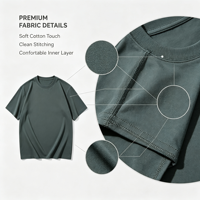 LANMORN 200 GSM T-shirts décontractés pour hommes et garçons, à manches courtes, imprimés unis, respirants, style sportif, collection Cleanfits, en promotion