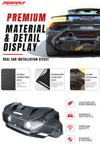 Kit carrosserie Perfiply, mise à niveau style Tecnica, pare-chocs arrière en fibre de carbone sèche pour <span class=keywords><strong>Lamborghini</strong></span> Huracan LP580 LP610, diffuseur arrière de voiture - Product Image 3