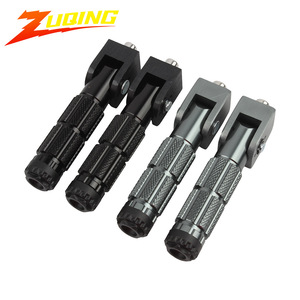 Pedales Plegables CNC Zuqing para Motocicleta, Scooter, Bicicleta Eléctrica, Aleación de Aluminio, Acabado Negro Titanio, Reposapiés Delantero y Trasero - Product Image 1