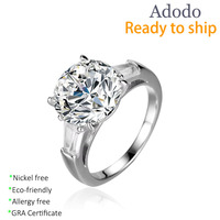 Bijoux en moissanite de luxe de haute qualité, taille ronde, 5 carats, VVS1, argent 925 plaqué rhodium, bagues de fiançailles pour femmes, trois pierres