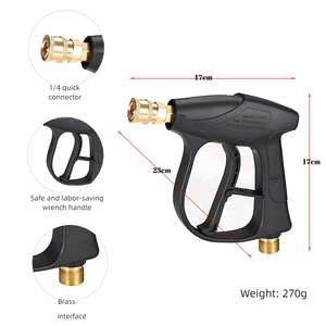 Lingzhen 150 Bar Pistolet de <span class=keywords><strong>lavage</strong></span> haute pression 1/4 \ "Connecteur rapide M22 Filetage métrique Baguette courte Lance Outil de <span class=keywords><strong>lavage</strong></span> <span class=keywords><strong>et</strong></span> de <span class=keywords><strong>nettoyage</strong></span> de voiture - Product Image 2