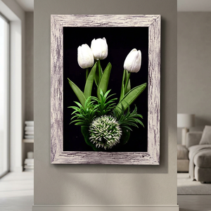 กรอบดอกไม้ประดิษฐ์ไม้รูปสี่เหลี่ยมผืนผ้าติดผนัง-40X23 ซม. (AFF-Frame-12) - Product Image 2