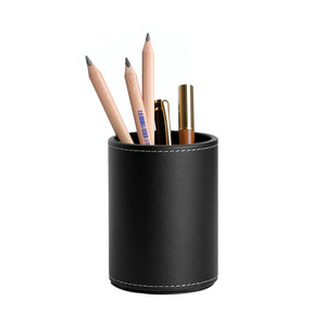 Xintaiyang Leather Pen Holder 10.8x8.0 Cm Desktop Storage Tube For Stationery And <b>Makeup</b> Brushes - Product Image 4