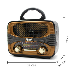 Kemai Retro <span class=keywords><strong>Bluetooth</strong></span> đài phát thanh MD-1903BT di động, không dây BT, USB/<span class=keywords><strong>SD</strong></span> thẻ, FM/AM/SW ban nhạc, pin có thể sạc lại, AC/DC đầu vào - Product Image 2