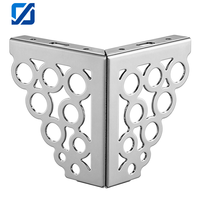 Pieds de canapé en métal chromé à motif de treillis orné, support de montage en forme de Y, support robuste pour armoire de salle à manger, meuble TV, usage intensif