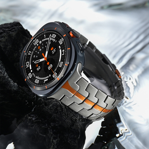 Cinturini di Lusso <span class=keywords><strong>in</strong></span> Vero <span class=keywords><strong>Titanio</strong></span> Senza Spazi per Samsung Galaxy Watch Ultra 47mm, Cinturini Iron Man <span class=keywords><strong>in</strong></span> <span class=keywords><strong>Titanio</strong></span> per Galaxy Ultra - Product Image 1