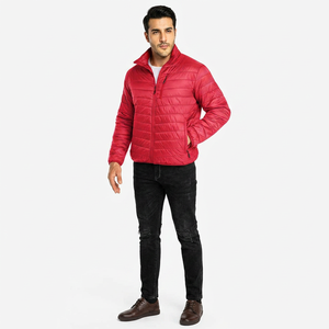 2026 Low Price High Quality Customized Canvas Men's Puffer <b>Jacket</b> Quick Dry Breathable Solid Color High Street Style Stand Front - Product Image 1