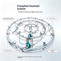 Fontaine en acier inoxydable sur mesure, grand système de contrôle de piscine, ensemble complet, éléments aquatiques de cour, effets musicaux d'eau courante