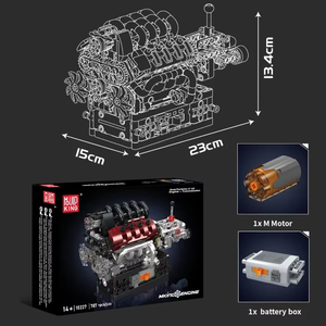 Mould King 10227 Technical Car Engine Toys The Motorized V8 Engine+Transmission <b>Building</b> Block Brick Set Kids Christmas Gift - Product Image 5