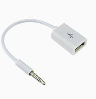 Adaptateur de port audio AUX pour voiture, USB femelle vers 3,5 mm mâle, pour connecter une clé USB et un lecteur de carte