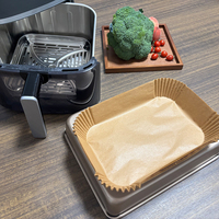 Papier de cuisson rectangulaire compostable naturel à libération lente pour friteuse à air, idéal pour rôtir un poulet entier